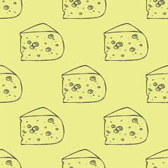 Seamless pattern with cheese doodle for decorative print, wrapping paper, greeting cards, wallpaper and fabric