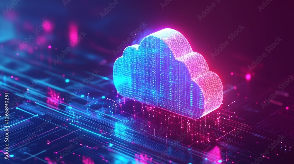 Poster establishing a digital network with cloud computing elements global technology framework virtual env