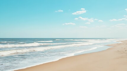 Fototapeta premium Serene Coastal Scene Under a Summer Sky