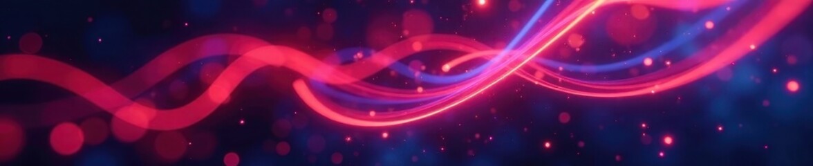 Intertwined red and blue light streaks, blurred effect, streaks, electric, nebula