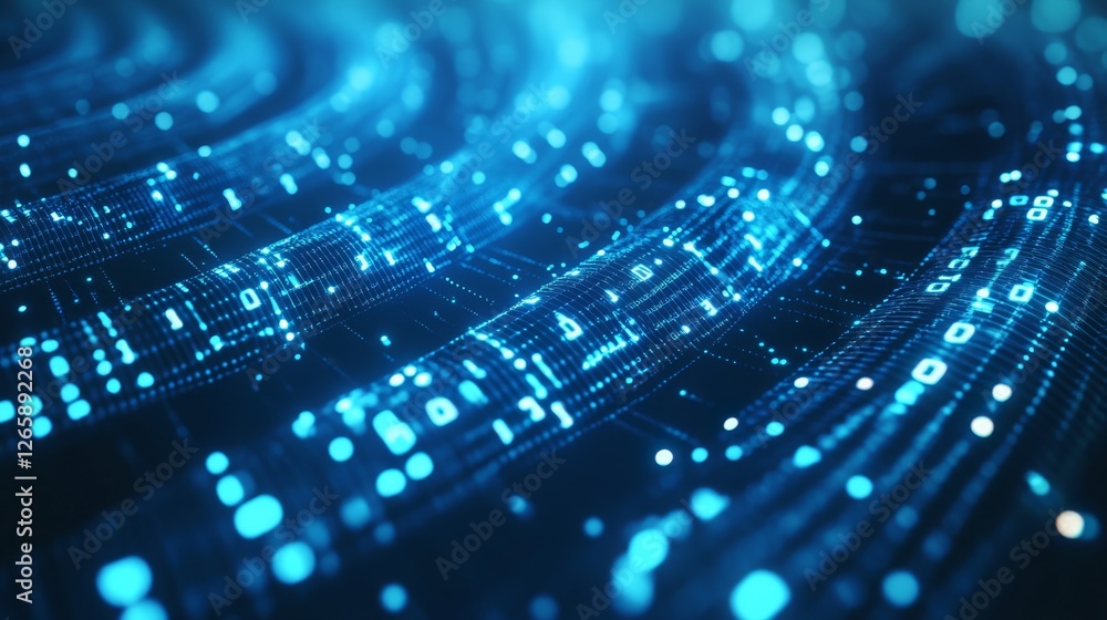Poster creating a luminous cyberspace scene virtual realm digital art futuristic environment immersive pers