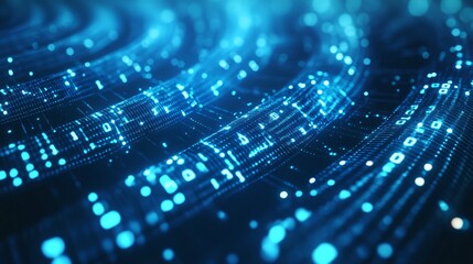 Obraz premium Creating a luminous cyberspace scene virtual realm digital art futuristic environment immersive perspective data visualization