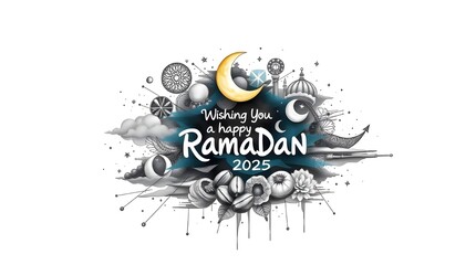 Wishing you a Happy Ramadan, beautiful graphic design wishing a happy Ramadan 2025