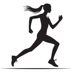 Running Human Silhouette vector illustration