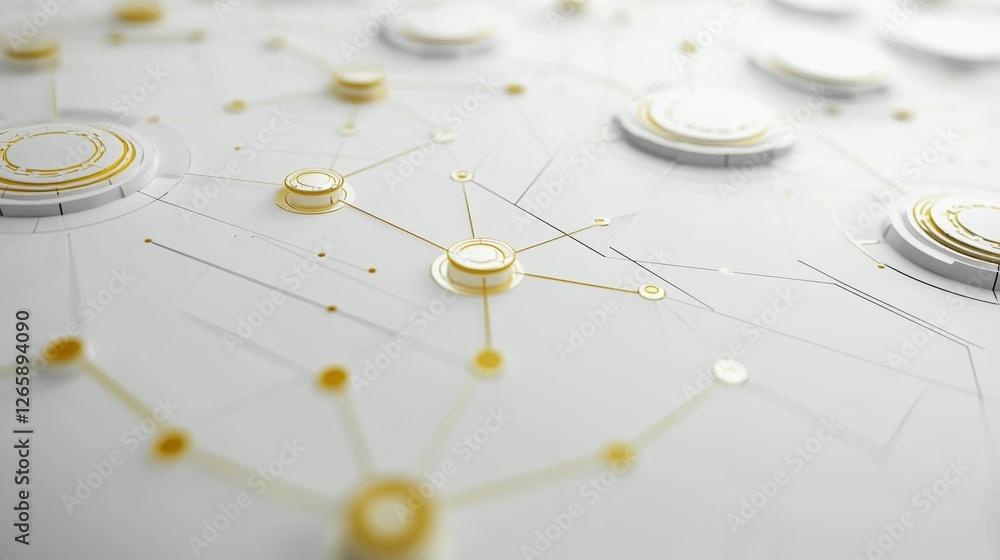 Poster innovative tech design virtual workspace digital graphics modern environment high-tech viewpoint whi