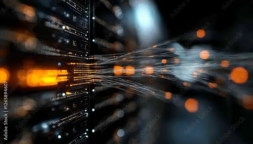 Poster the central server room is depicted exchanging digital information in a 3d rendering