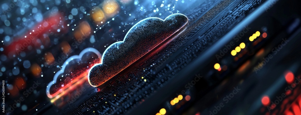 Aufkleber the concept of cloud computing is depicted in an internet data center room equipped with servers, ne