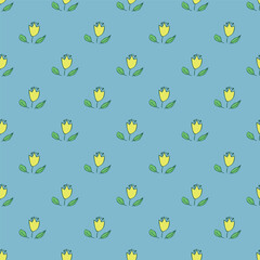 Summer seamless pattern with flowers doodle for decorative print, wrapping paper, greeting cards, wallpaper and fabric