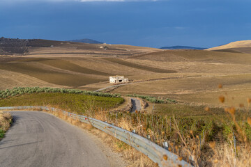 Sicilian countryside outside the Corleone 