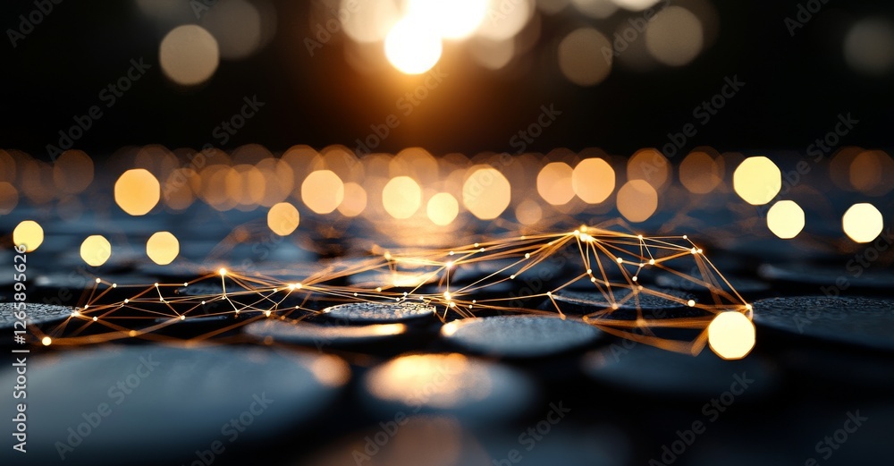 Aufkleber a 3d render of an abstract tech background composed of a printed circuit board, incorporating depth 
