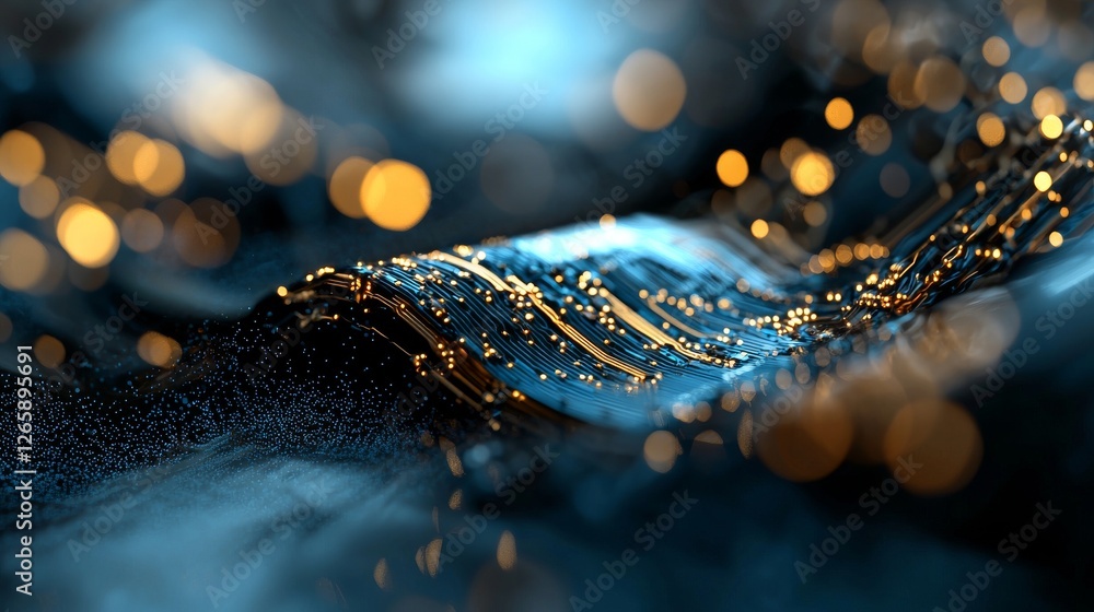 Aufkleber Digital data transfer is facilitated through high-speed internet connections in the vast expanse of cyberspace, representing a futuristic technological background