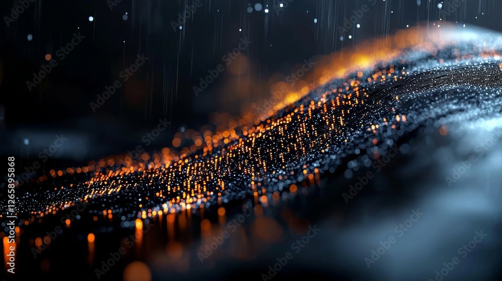 Poster background featuring a futuristic orange digital grid, suitable for network tech wallpaper, created 