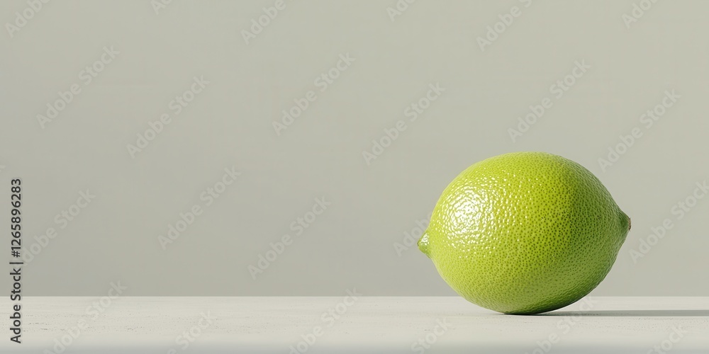 Aufkleber rolling fresh lime on a table minimalist setting food simple environment close-up view