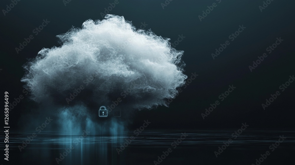 Poster the concept of cloud and edge computing technology is depicted with a large cloud icon on the right,