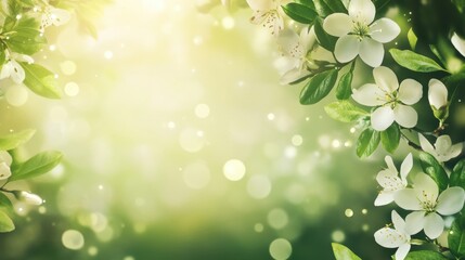 Beautiful background template made of Spring flowers.