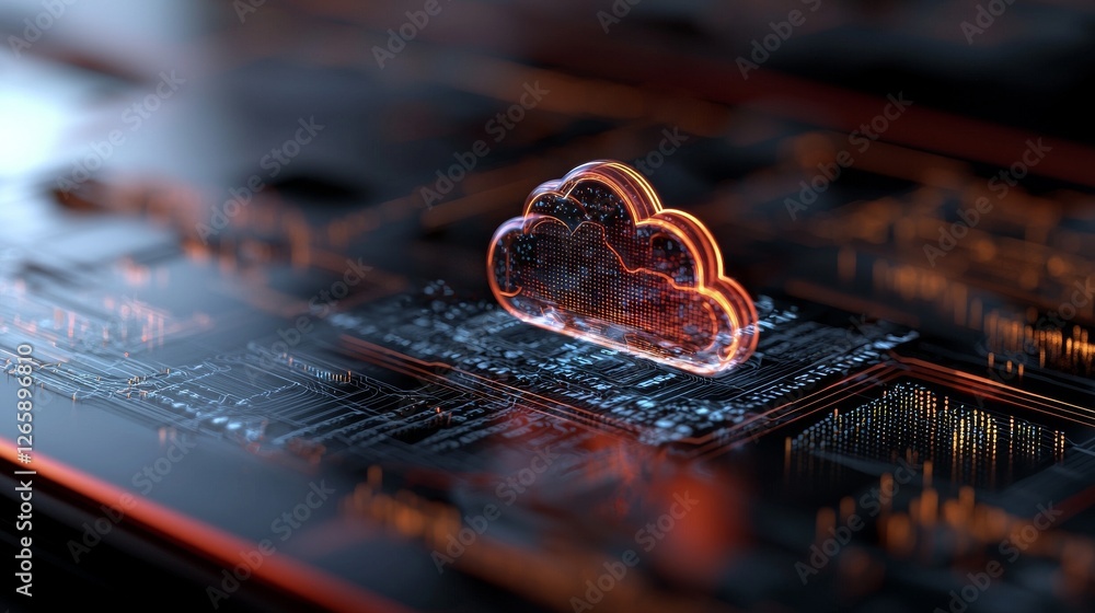 Poster the prominent cloud on the left hud circle contains icons and polygons, showcasing cloud and edge co
