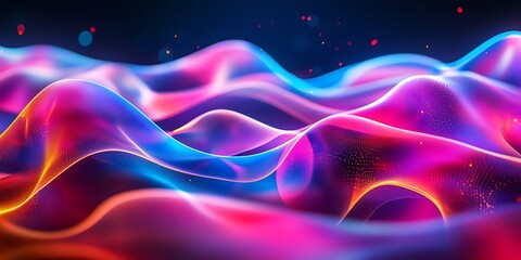 Obraz premium Colorful waves of light undulating in a vivid display of artistic brilliance background 