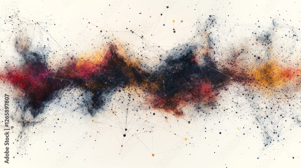 Poster visualizing neural networks abstract art representation digital canvas contemporary art virtual spac