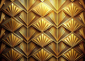 Luxurious Gold Leaf Geometric Art Deco Pattern - Minimalist Background