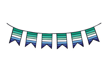 Obraz premium Colorful garland Gay men pride flag Happy pride day LGBTQ community Pride Month Vector hand drawn doodle for posters, stickers, logo, cards