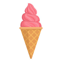 Delicious ice cream in a wafer cone