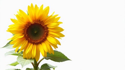 Obraz premium Sunflower on White Background, Cheerful Isolated Bloom