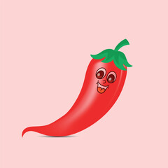 Happy Chili Pepper Cartoon Illustration
