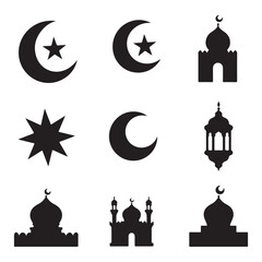 Obraz premium The silhouette of an Arabian mosque Holiday of Ramadan Kareem