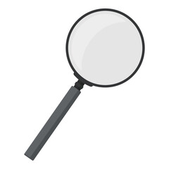 Magnifying glass isolated: research and analysis concept