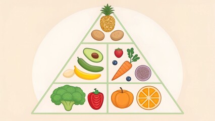 Balanced diet nutrition illustration healthy eating pyramid for a balanced lifestyle