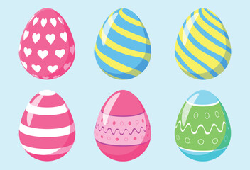 Colorful pastel Easter eggs. Spring Holiday
