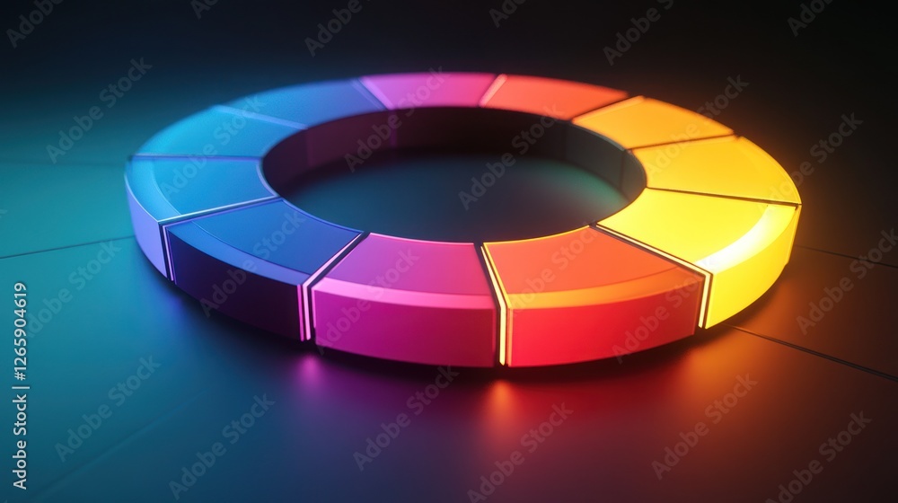 Aufkleber vibrant circular diagram illustrating segmentation and data distribution