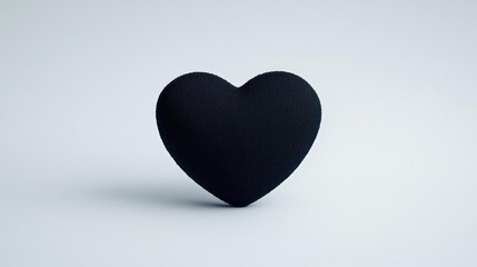 Fototapeta premium 3D Black Textured Heart On White Background