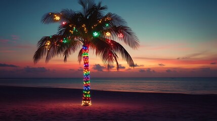 Magical Christmas Tree Glow Under Sunset Clouds pictures