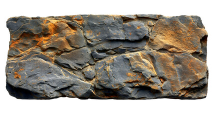 Rough Stone Texture Grey and Orange Rock Wall, Bumpy Surface for Earthy Themes, isolated on transparent background.