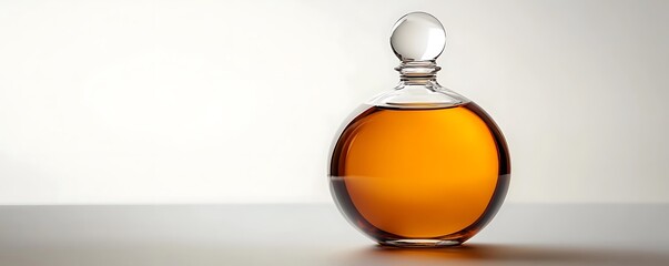 Vintage-inspired, round glass bottle with a polished, reflective surface against a crisp white background.