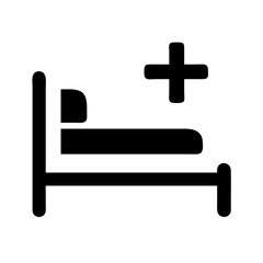 Obraz premium Hospital bed medical equipment icon