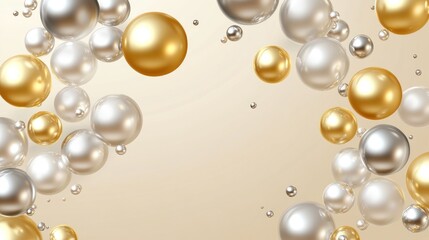 Elegant Arrangement of Gold and Silver Spheres with Soft Beige Backdrop