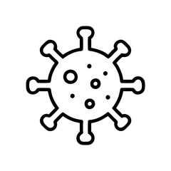 Obraz premium Outline virus icon in black and white