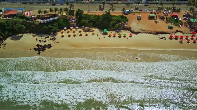 Aerial view of pirangi beach in Natal, Rio Grande do Norte, Brazil.