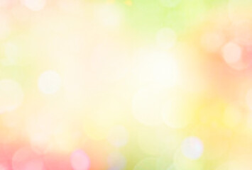 Spring natural blurred bokeh background, yellow green pink backdrop,summer texture. © nys
