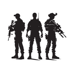 Soldier silhouettes vector illustration
