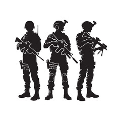 Soldier silhouettes vector illustration