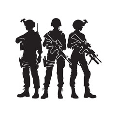 Soldier silhouettes vector illustration