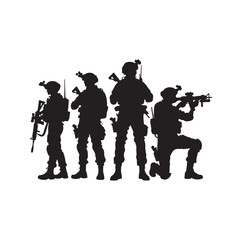 Obraz premium Soldier silhouettes vector illustration