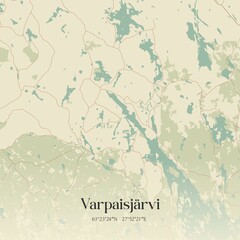 Vintage map of Varpaisjärvi, Finland.