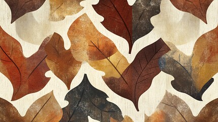Autumnal Leaf Design Abstract Art Print