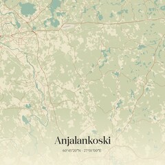 Obraz premium Vintage map of Anjalankoski, Finland.