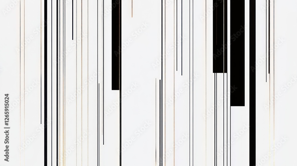 Poster abstract linear composition with varied thickness on a clean white background