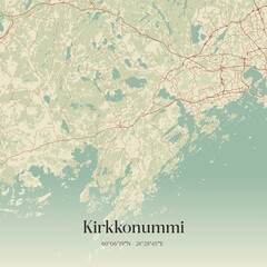 Vintage map of Kirkkonummi, Finland.